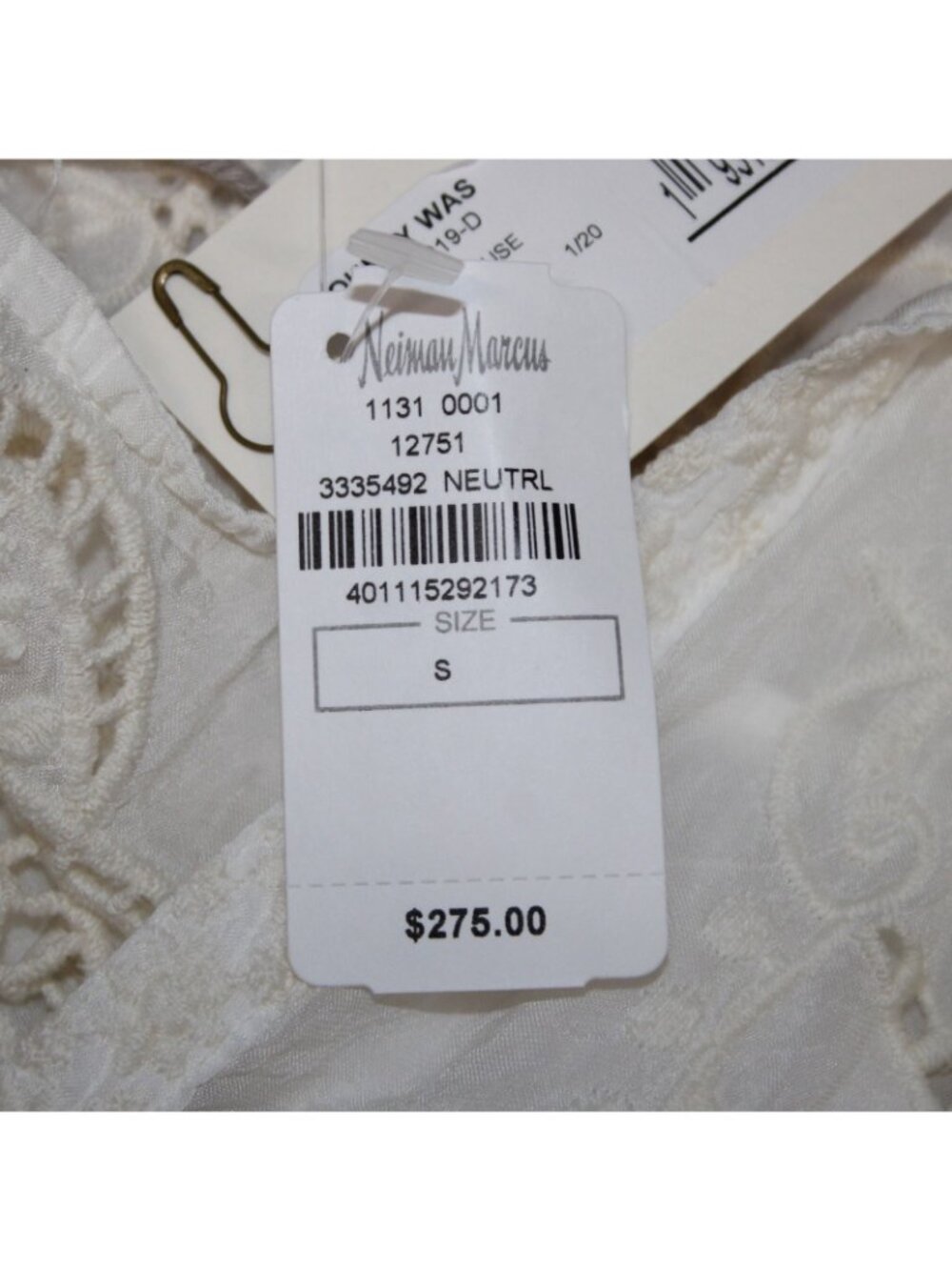 Johnny Was Top $275 Monroe Sz S White Embroidered 100% Rayon Poly Top - Picture 8 of 11
